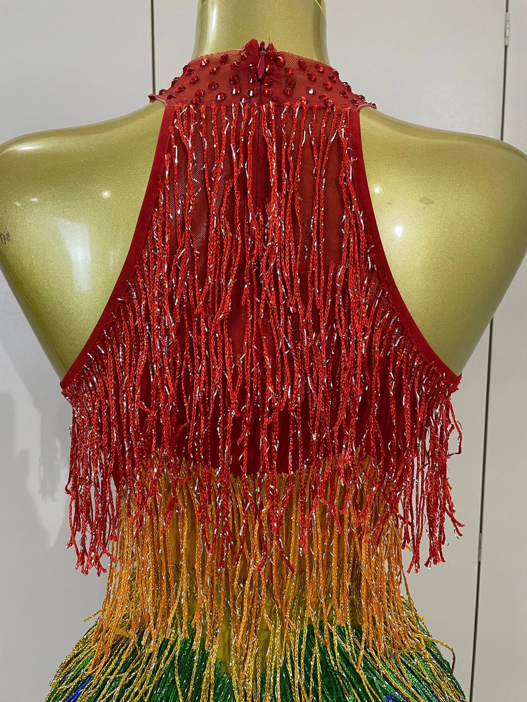Rainbow Mesh Fringe Bodysuit
