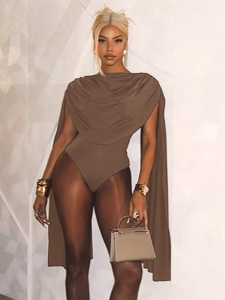 Chic Swing Collar Bodysuit Jumpsuit