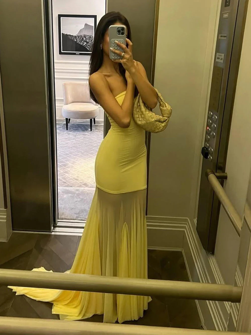 Yellow Silk Maxi Dress