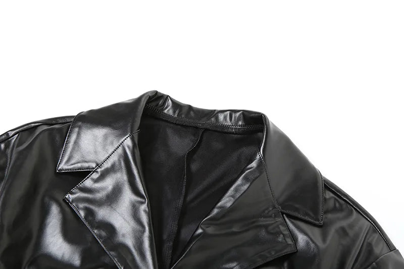 Black Leather Short Set