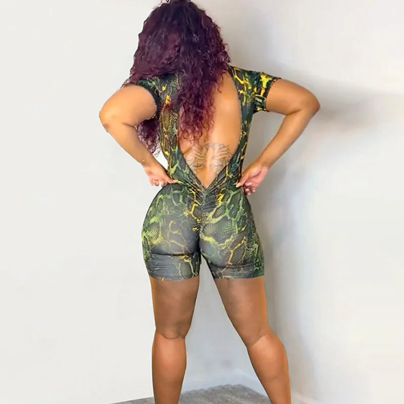 Lorine Mesh Backless Romper