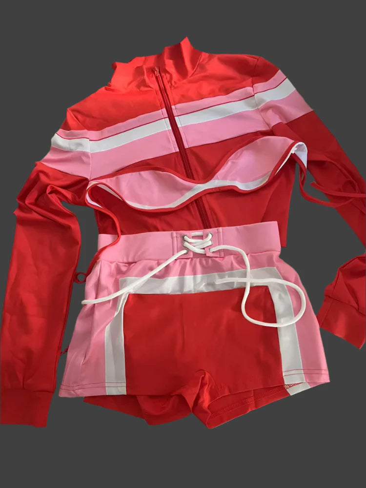 Tatiana Biker Short Tracksuit Set