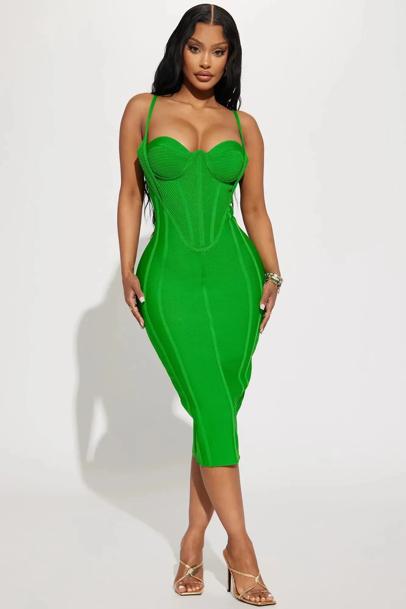 Martha Bandage Midi Dress Green