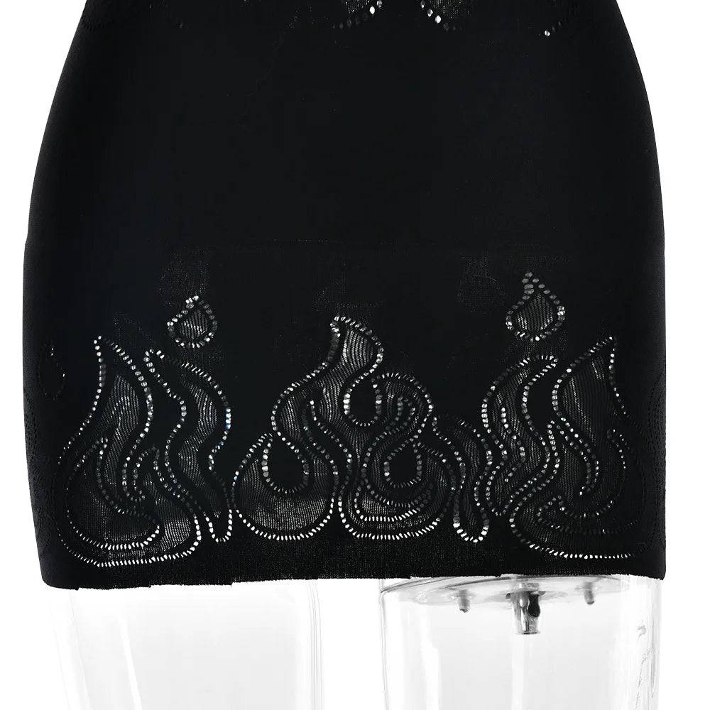 Flaming Hot Mesh Mini Dress