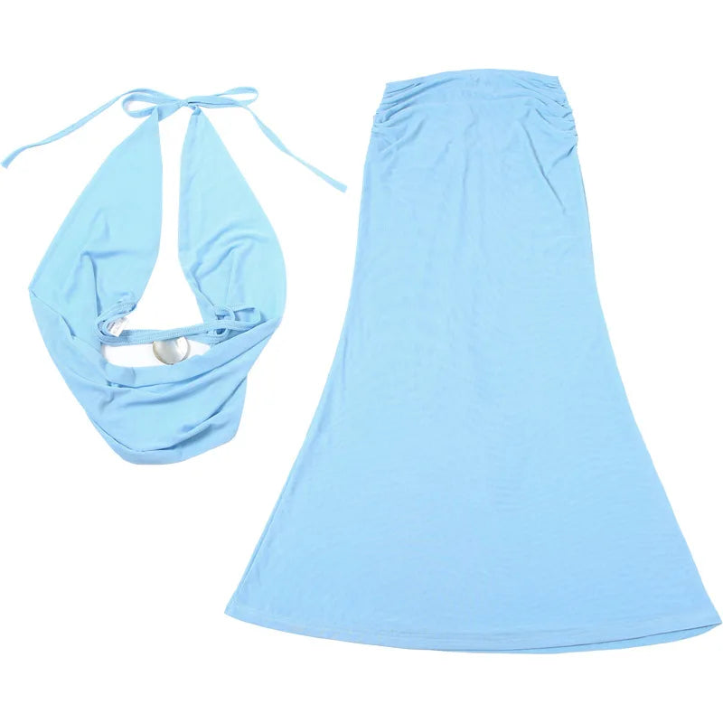 Addyson Ruched Maxi Skirt Set