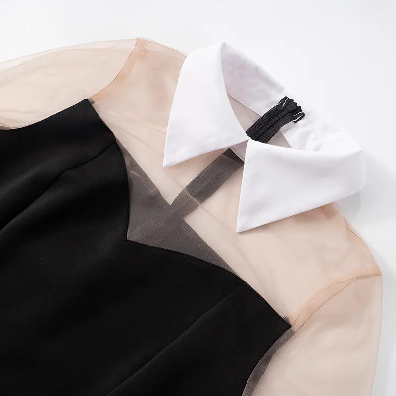 White Collar Mini Dress