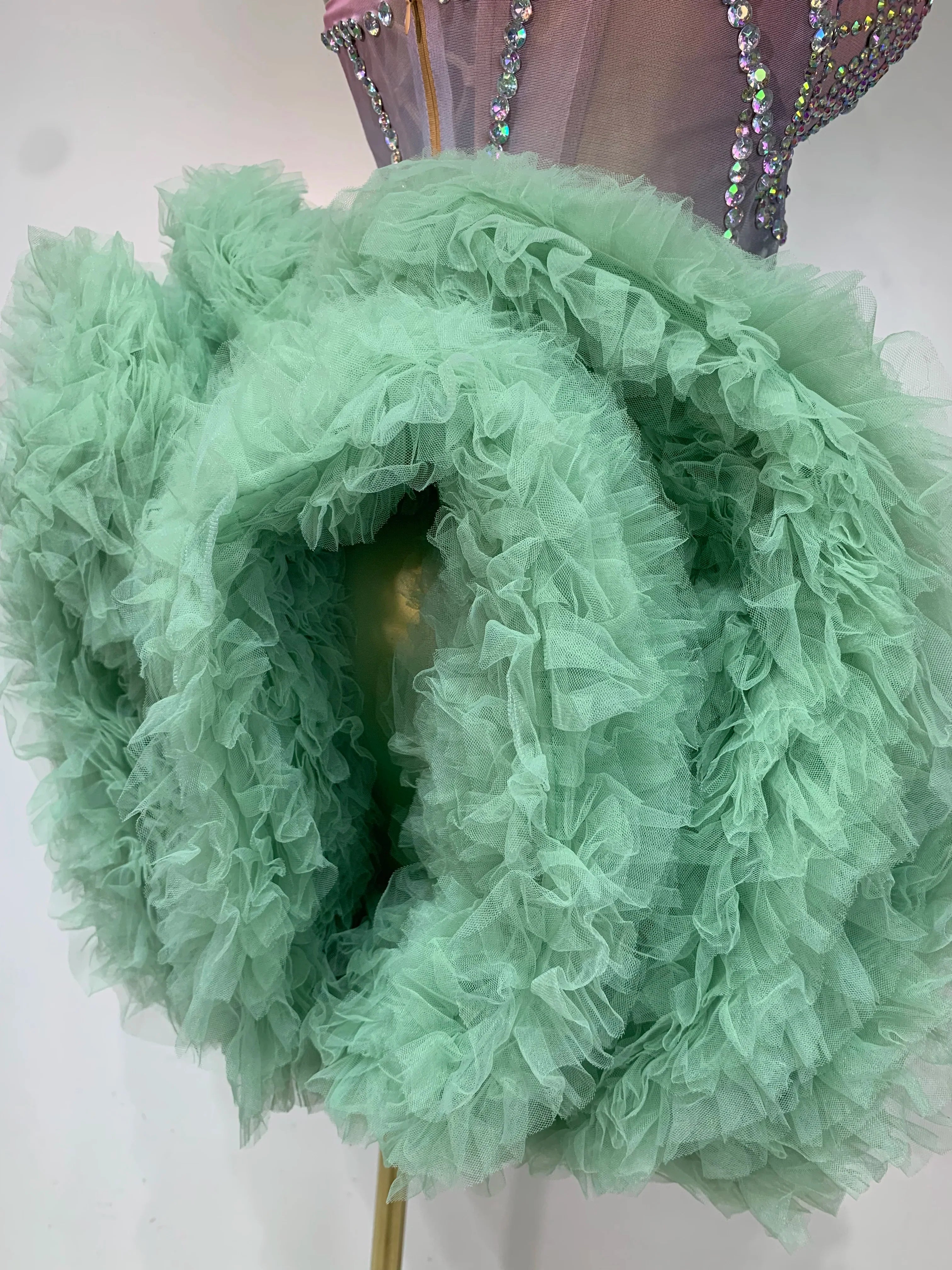 Green Luxe Mesh Dress