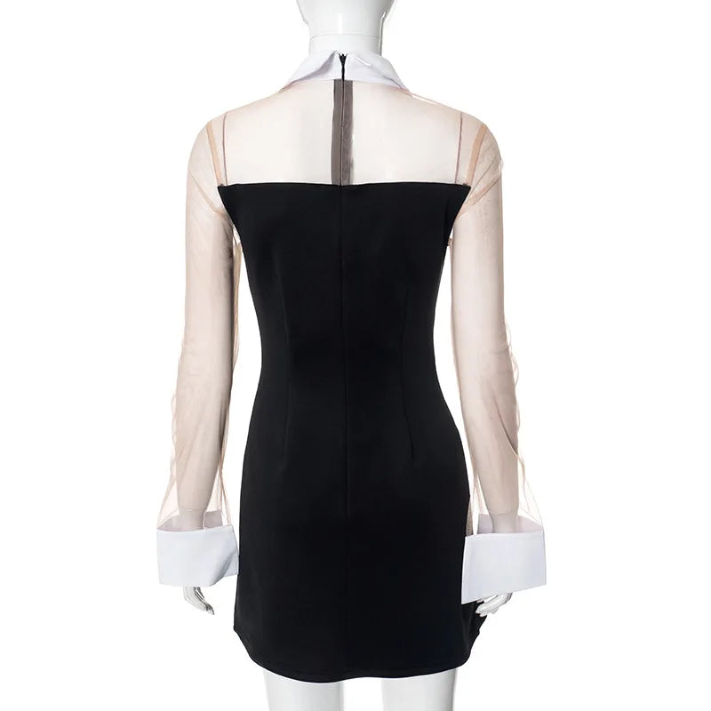 White Collar Mini Dress