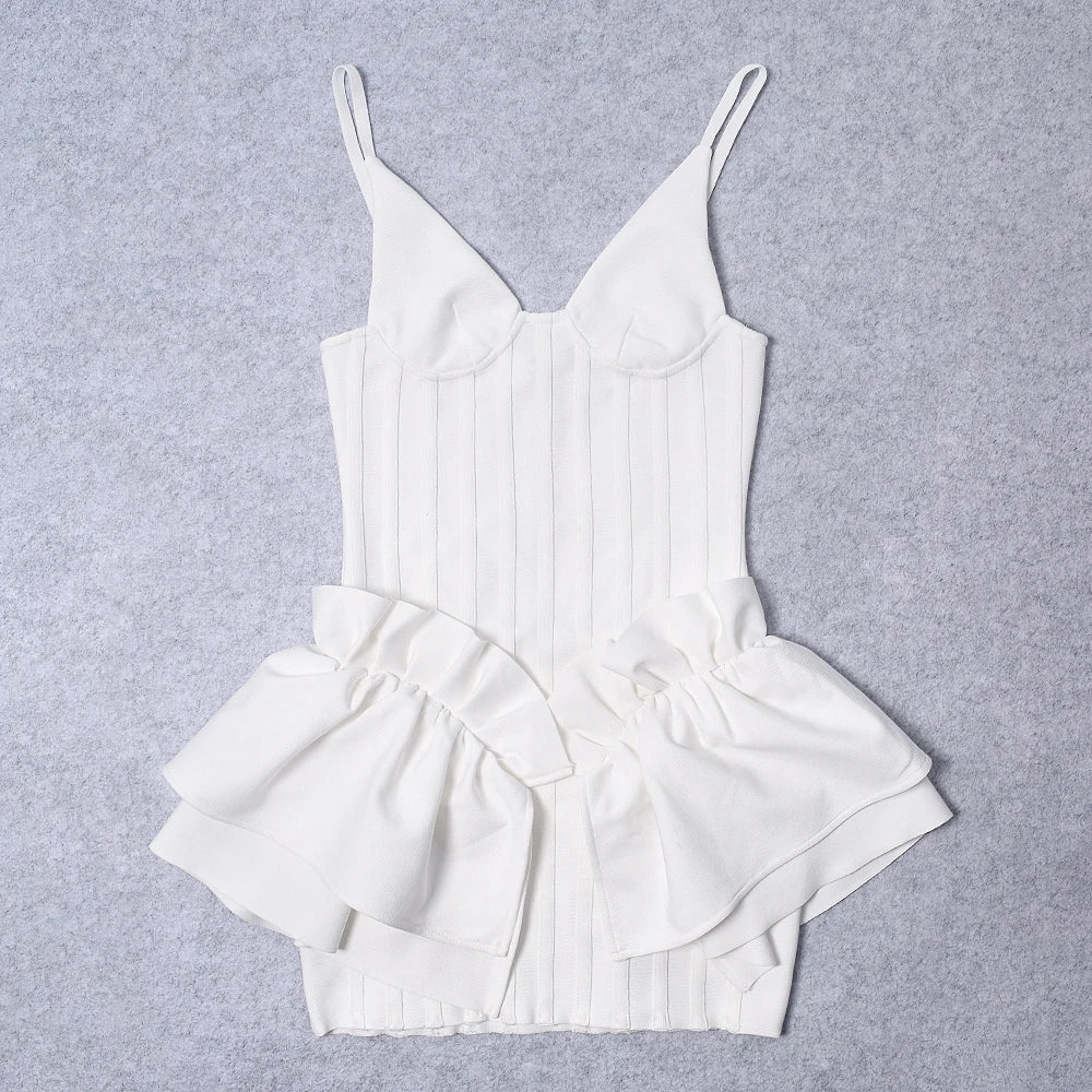 Lola Ruffles Bandage Mini Dress