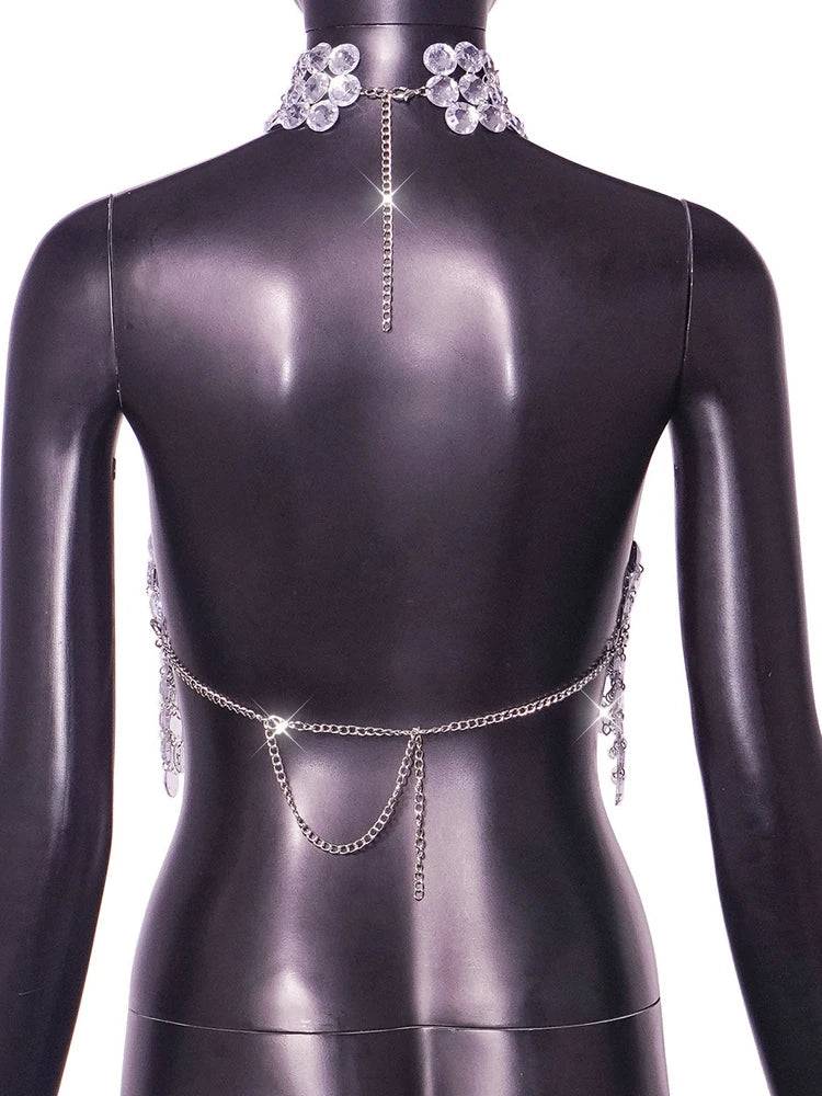 Diamonds Bustier Sequin Crop Top