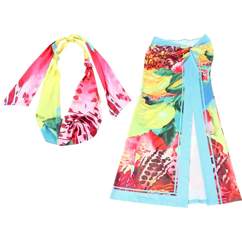Emelia High Slit Skirt Set