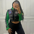 Racer Chic Moto Jacket Green