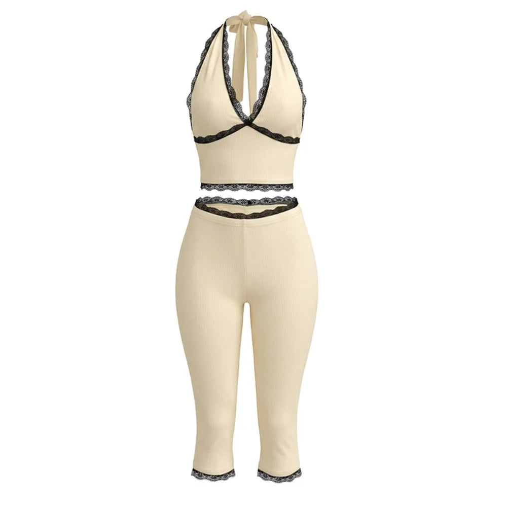 Maddie Knit Capri Pants Set