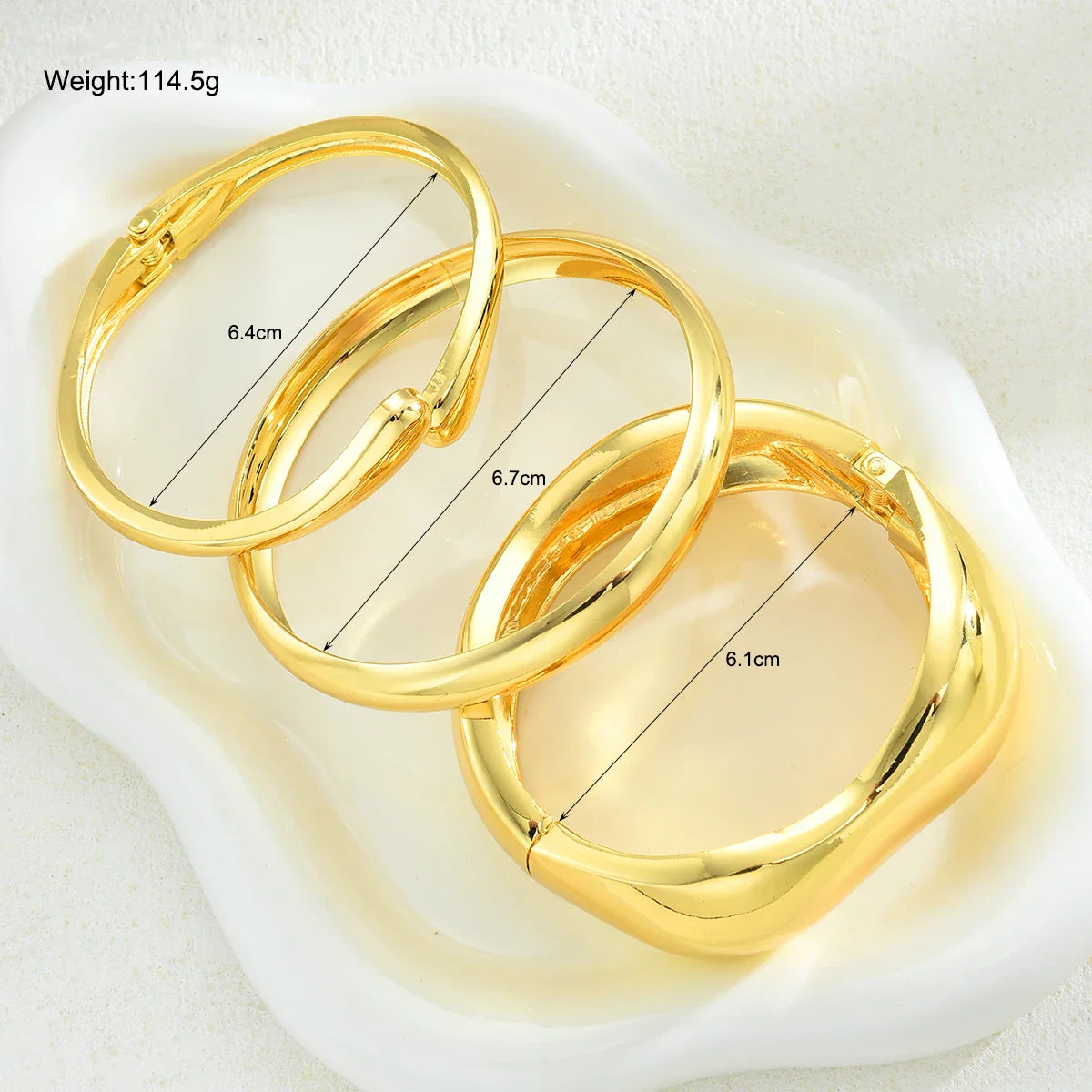3pcs Gold Bangle Bracelet