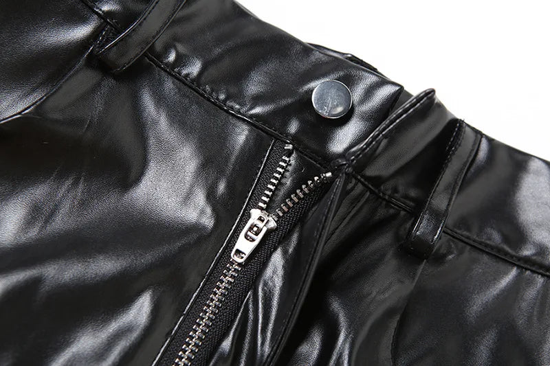 Black Leather Short Set