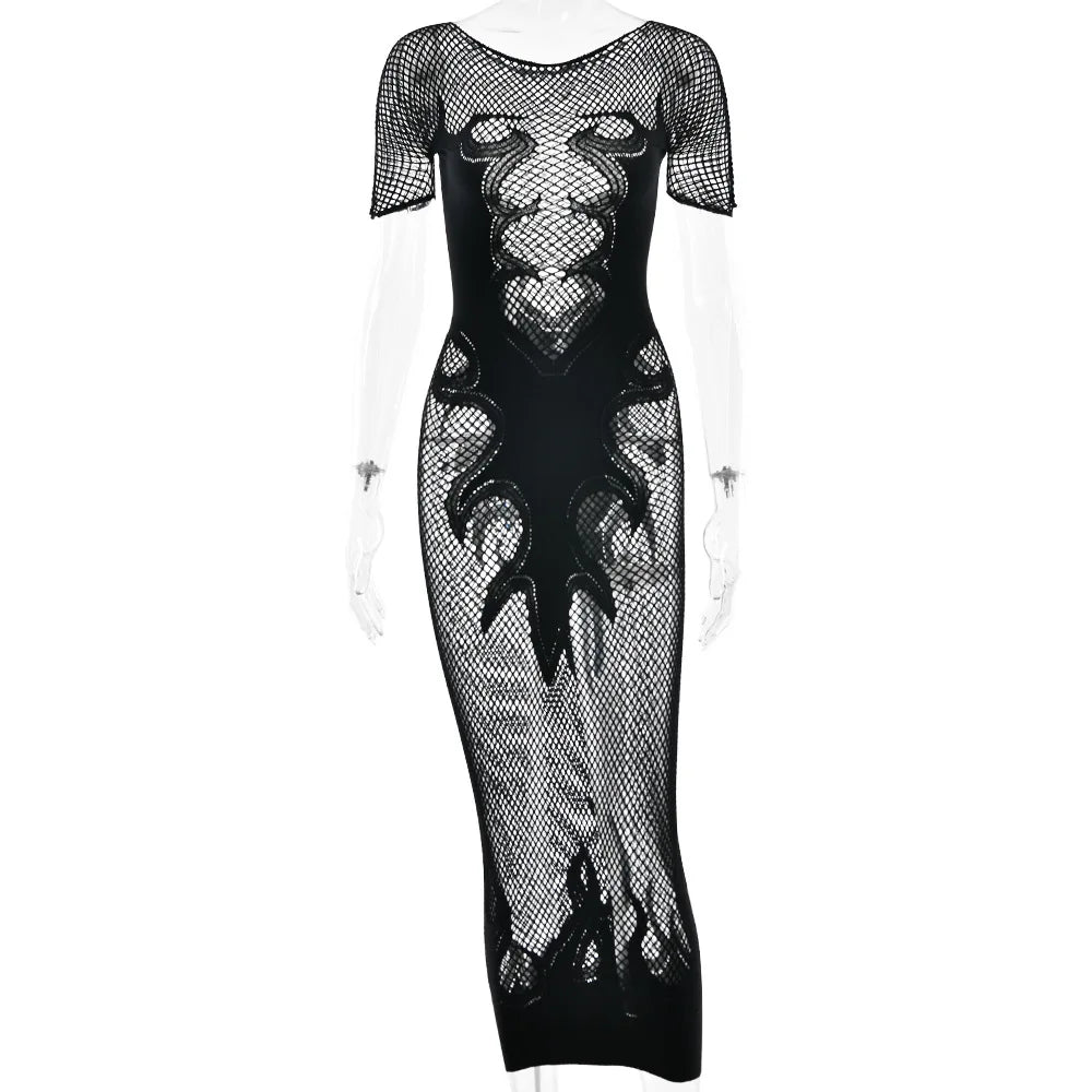 Flaming Hot Mesh Dress