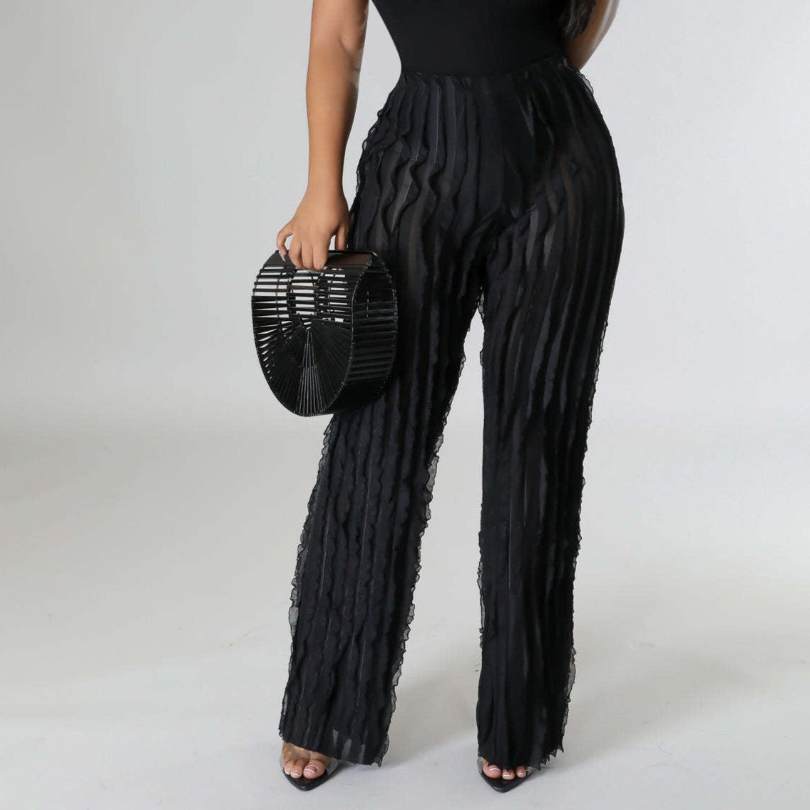 Autumn Ruffles Pants Black