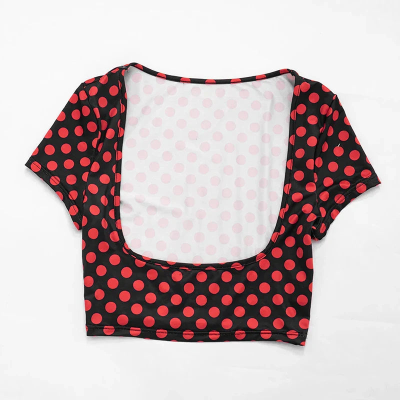 Polka Dot Print Capris Set