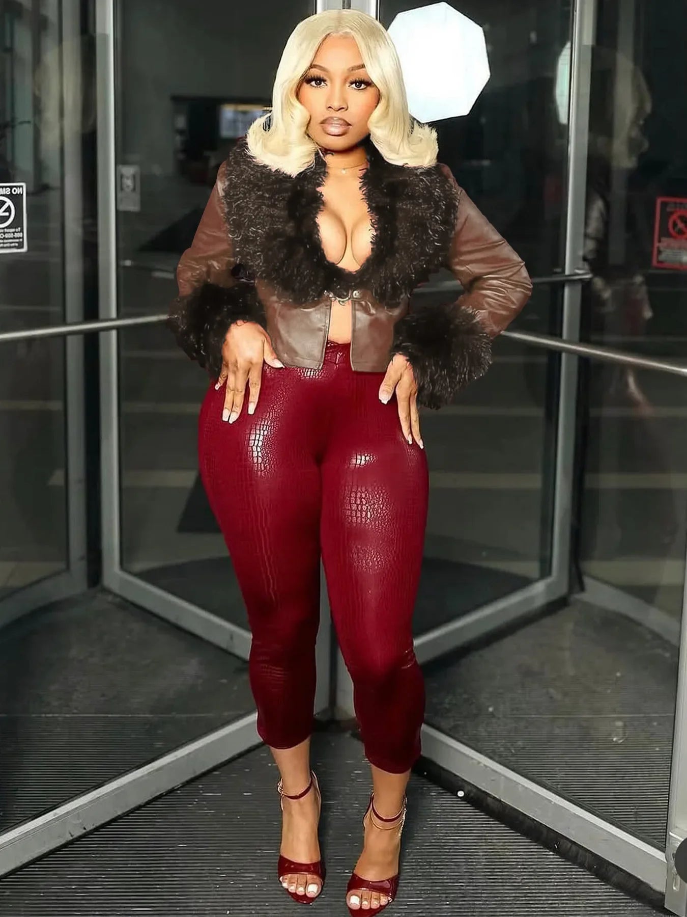 Leather Capri Pants Set