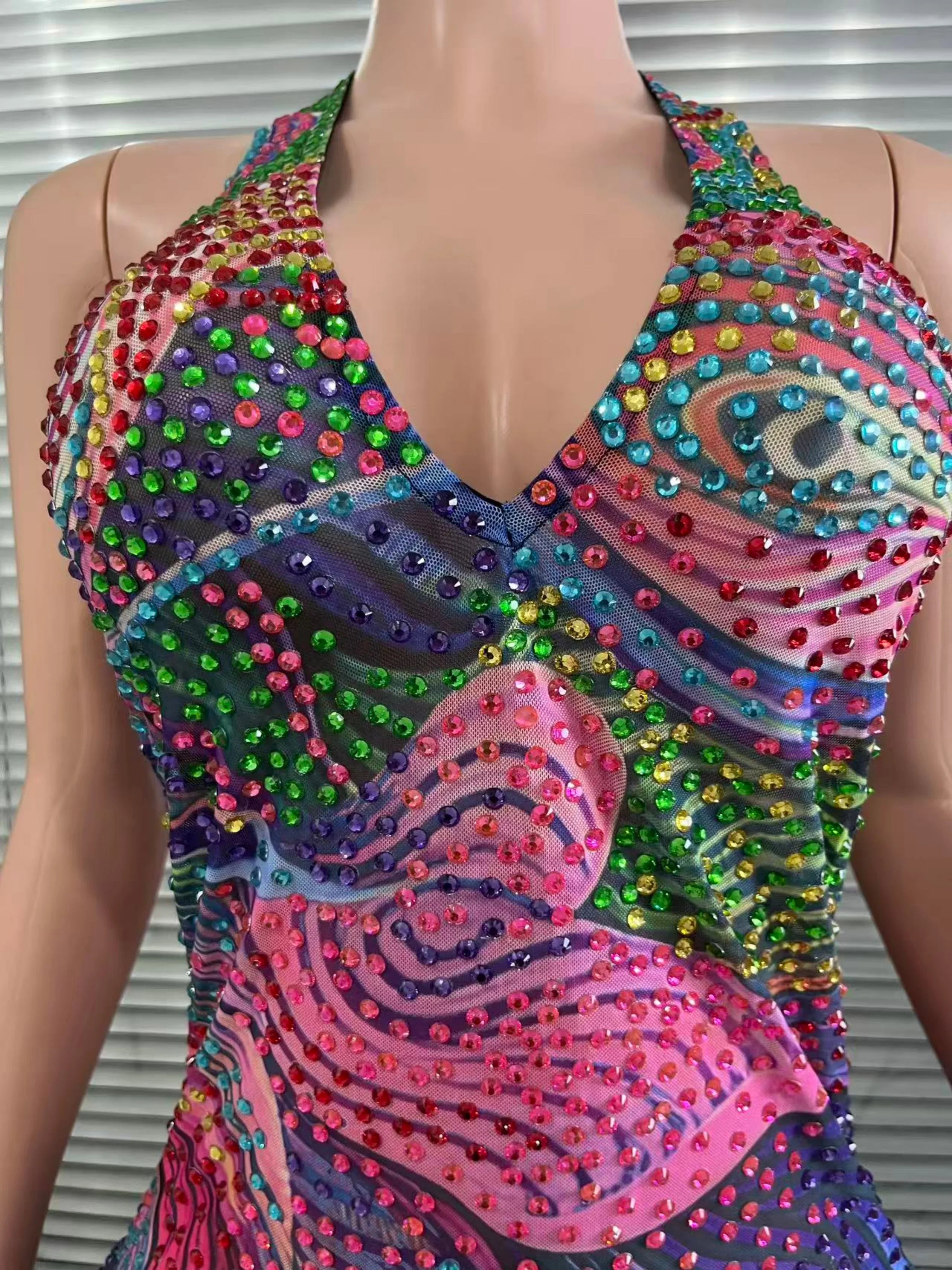 Opulent Crystal Mini Dress