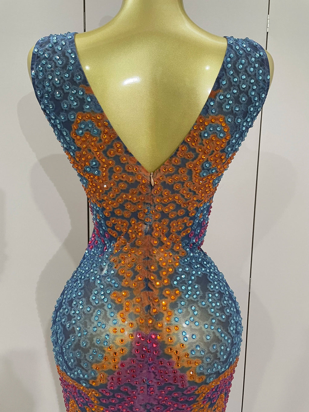 Lexa Rhinestone Mesh Dress