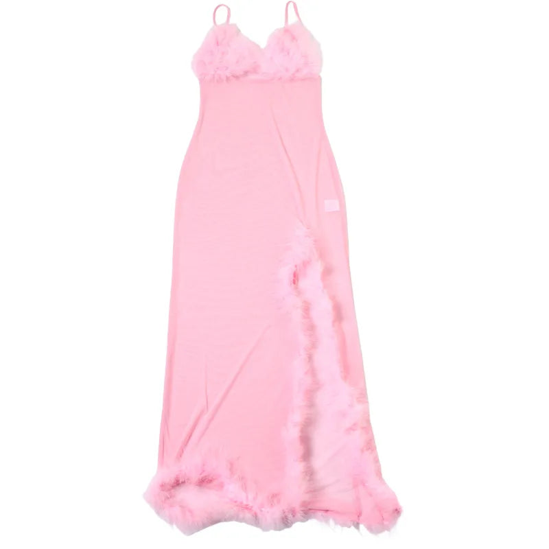 Exotic Mesh Maxi Dress