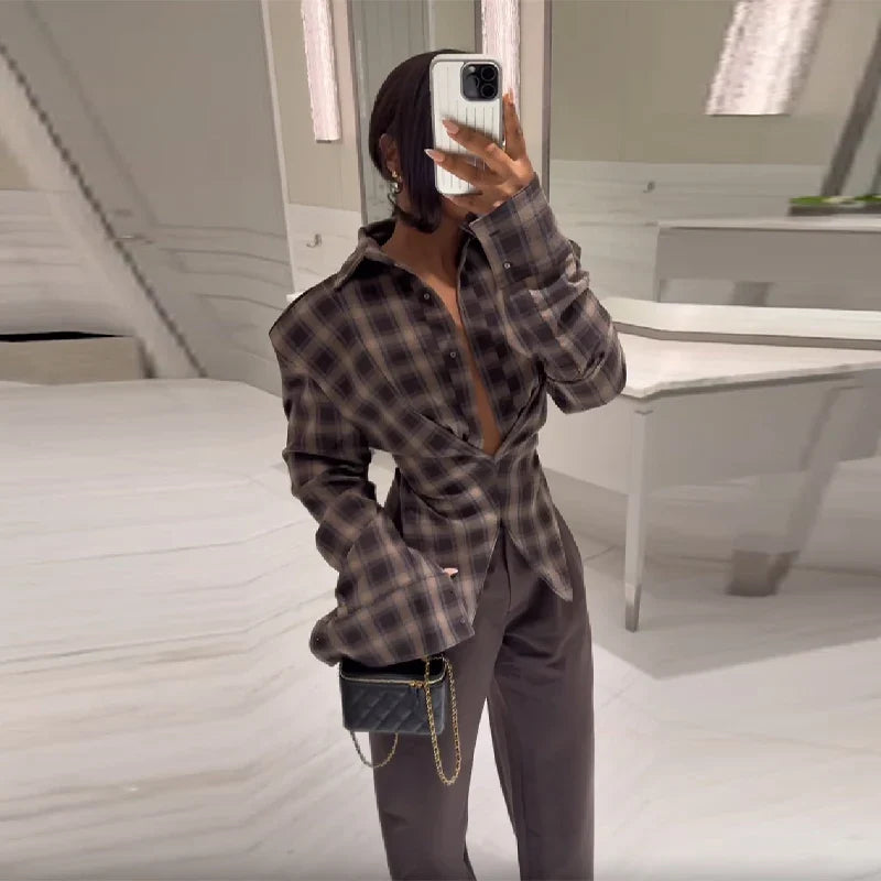 Plaid Flattering Blouse