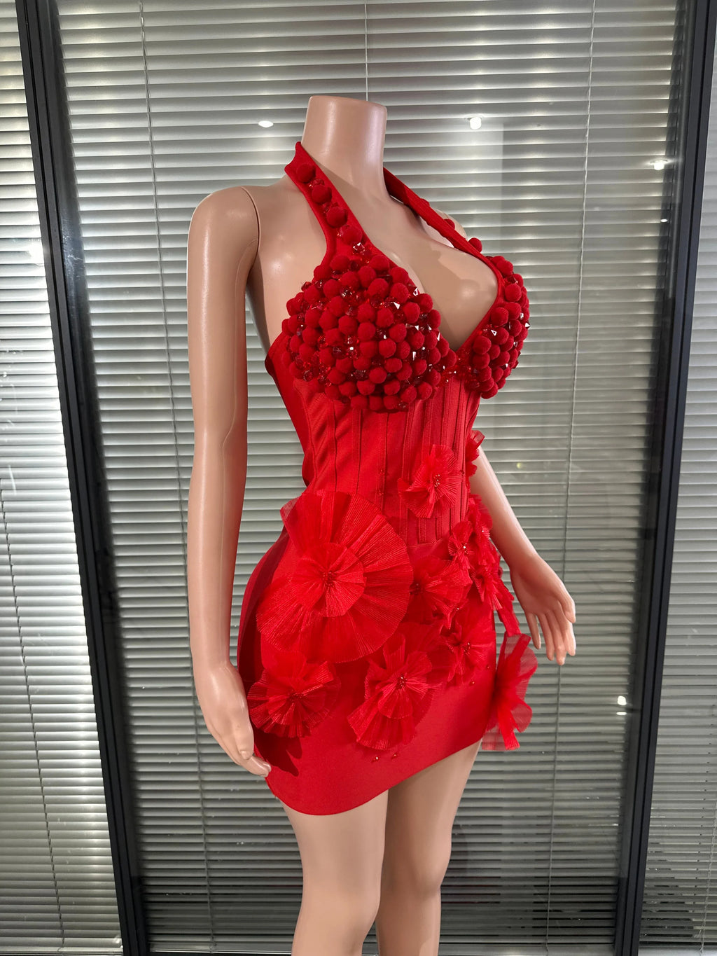 Glamorous 3D Flower Bandage Dress