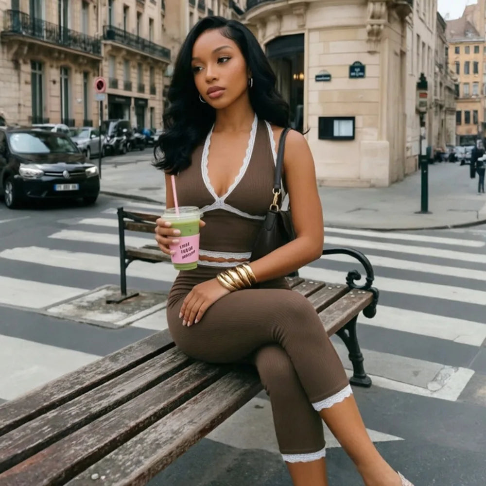 Maddie Knit Capri Pants Set