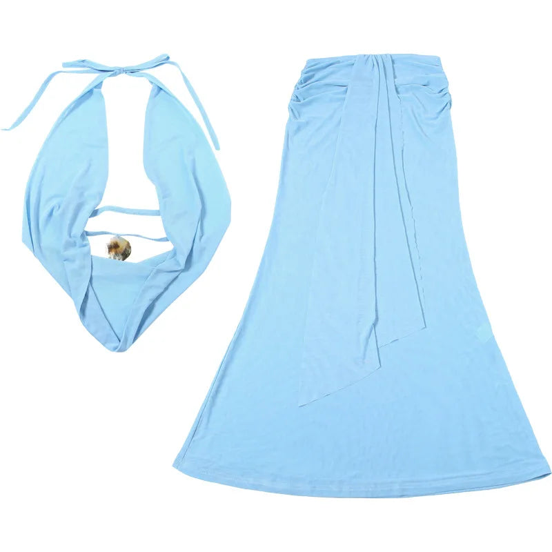 Addyson Ruched Maxi Skirt Set