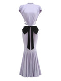 Bow Backless Maxi Dress Lavender
