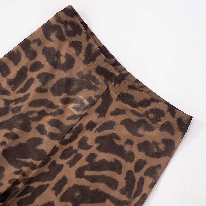 Wild Nights Leopard Mesh Pants Set