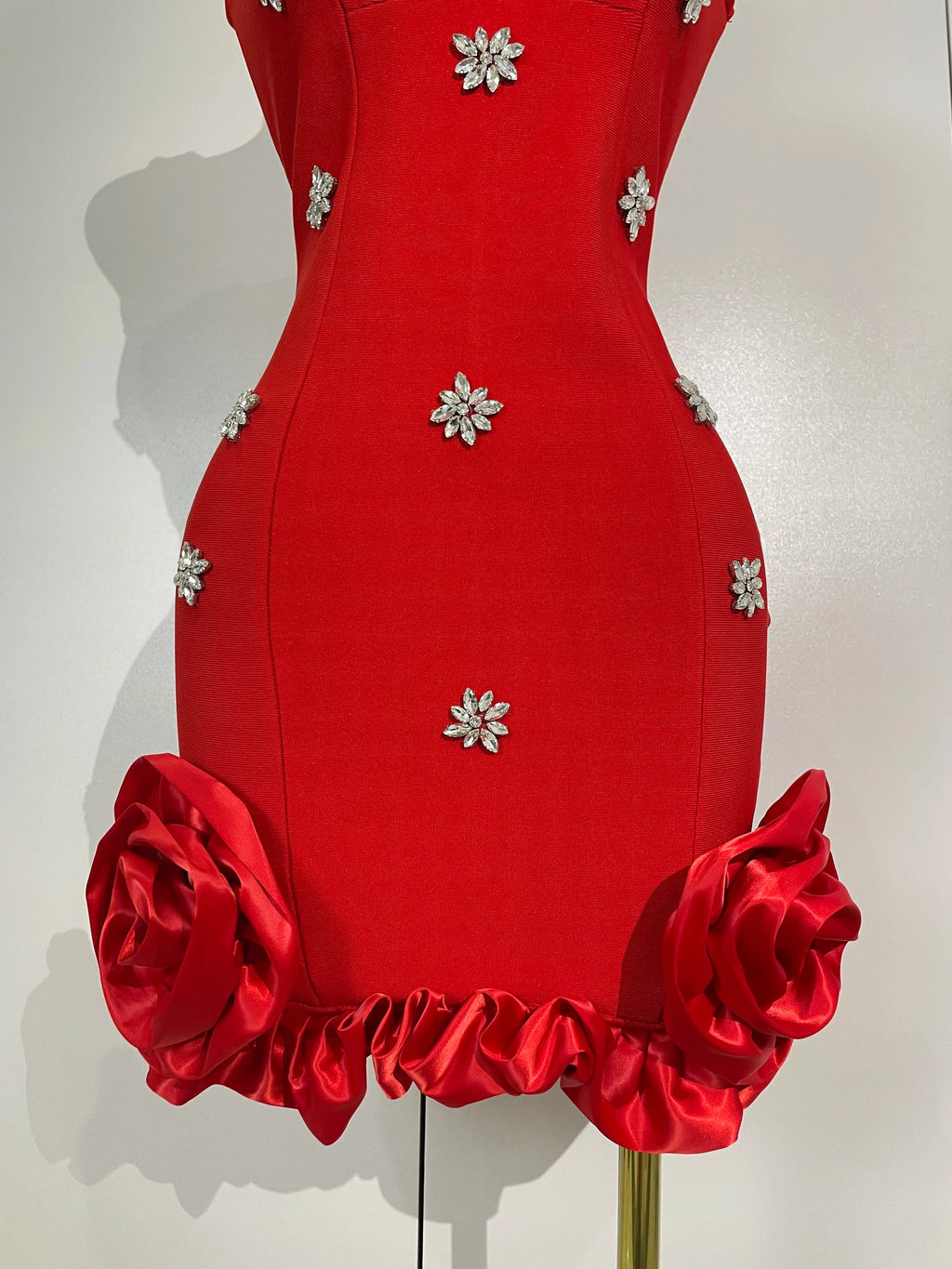 Lori Bandage Ruffle Mini Dress