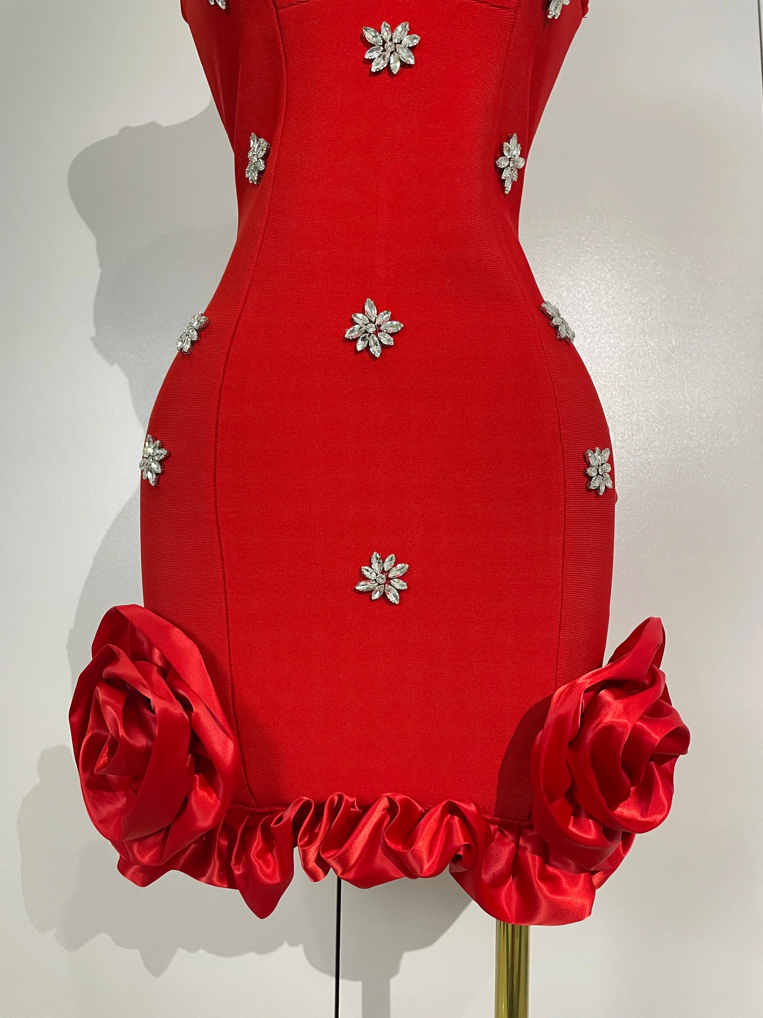 Lori Bandage Ruffle Mini Dress
