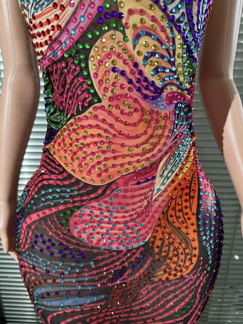 Opulent Crystal Mini Dress