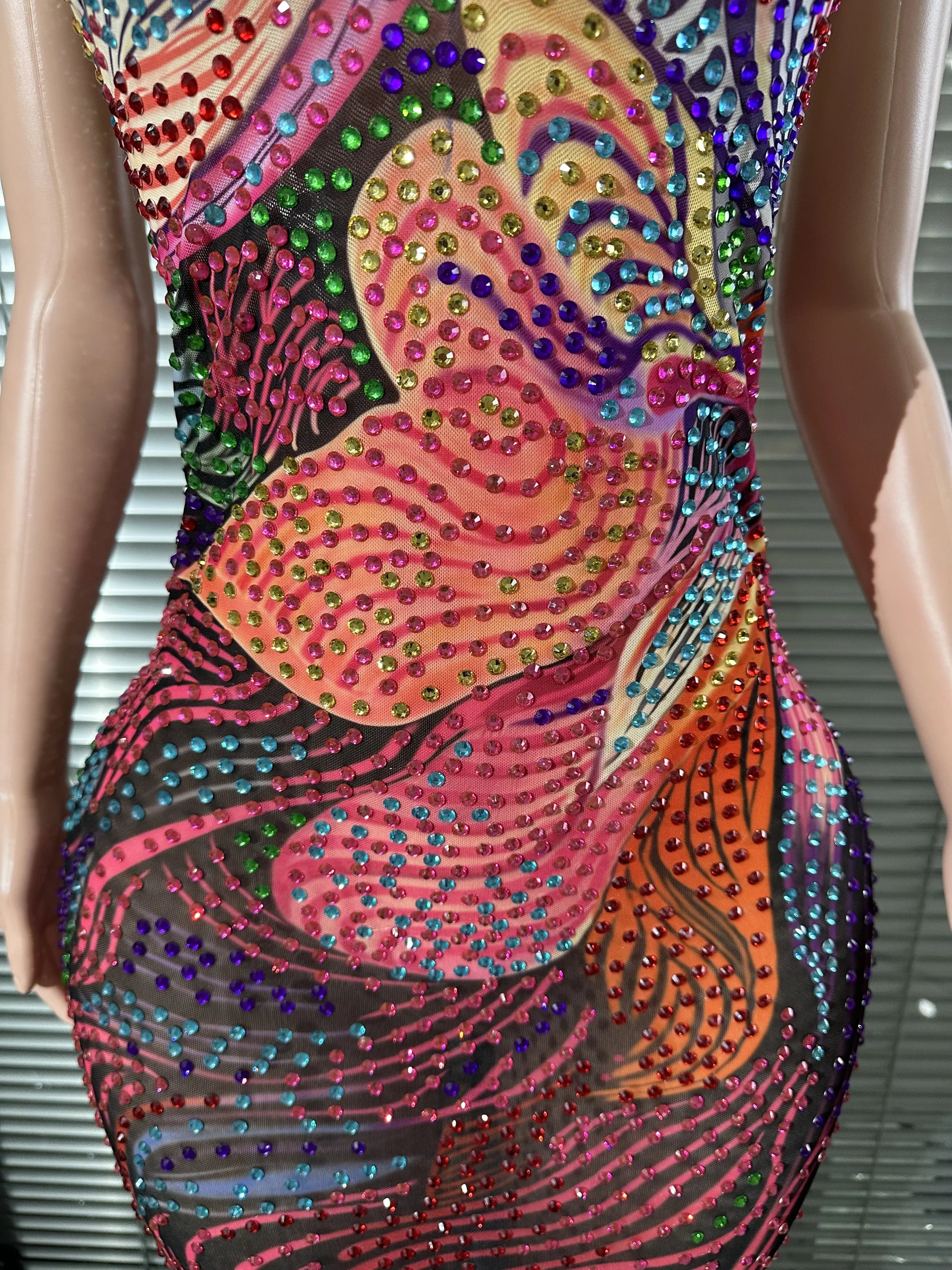 Opulent Crystal Mini Dress