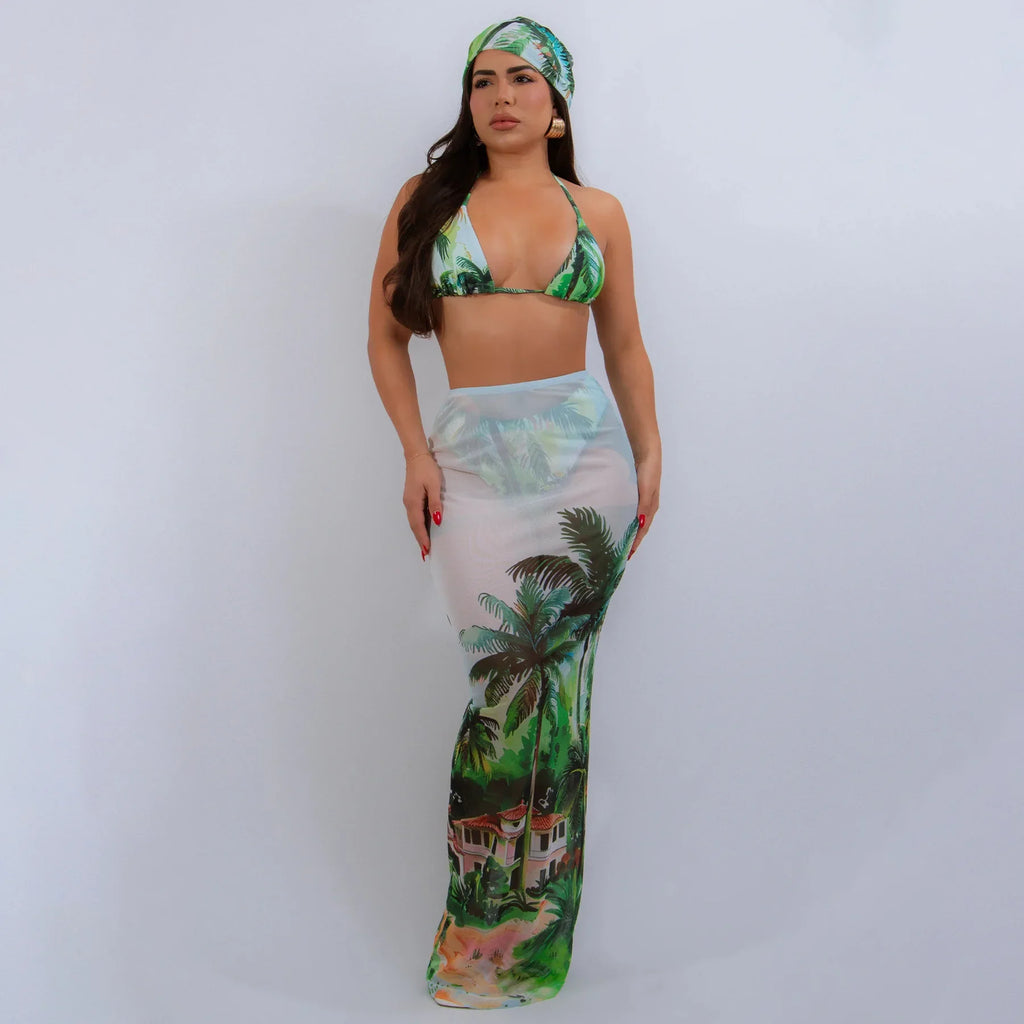 Lola Mesh Skirt + Bikini Set
