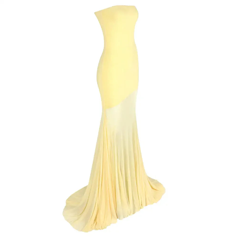 Yellow Silk Maxi Dress