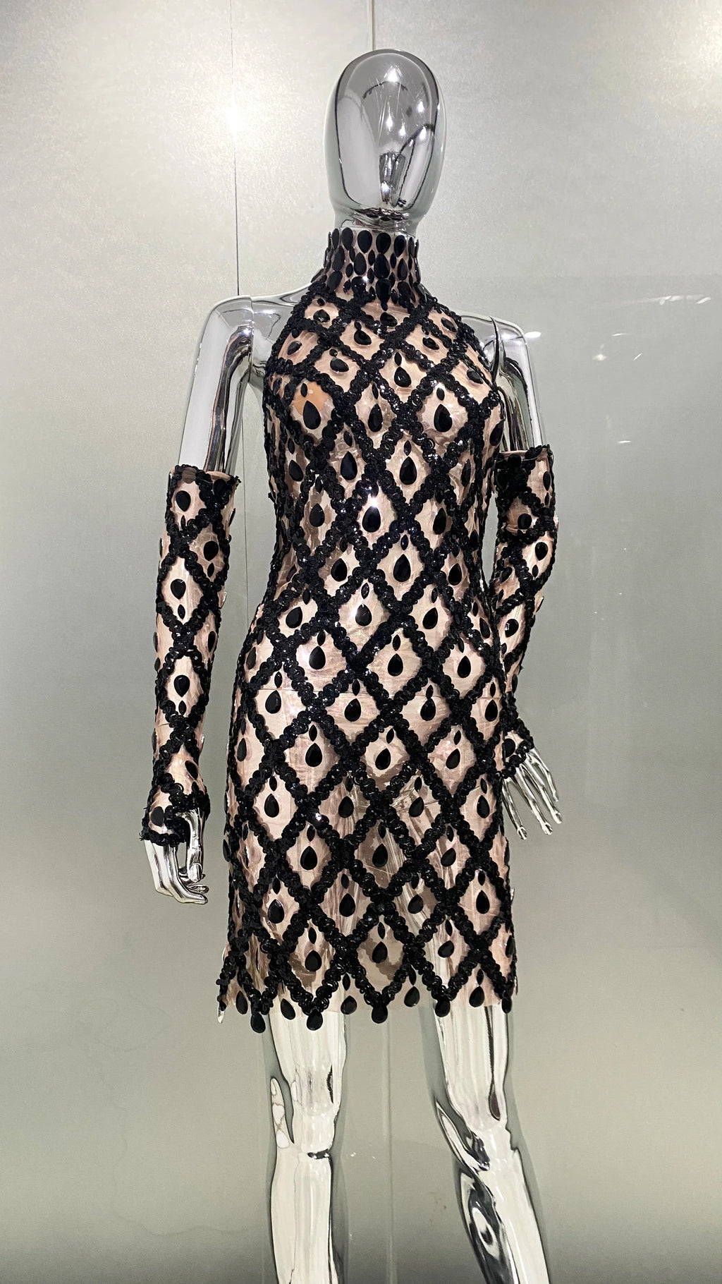 Shinning Crystal Mesh Dress