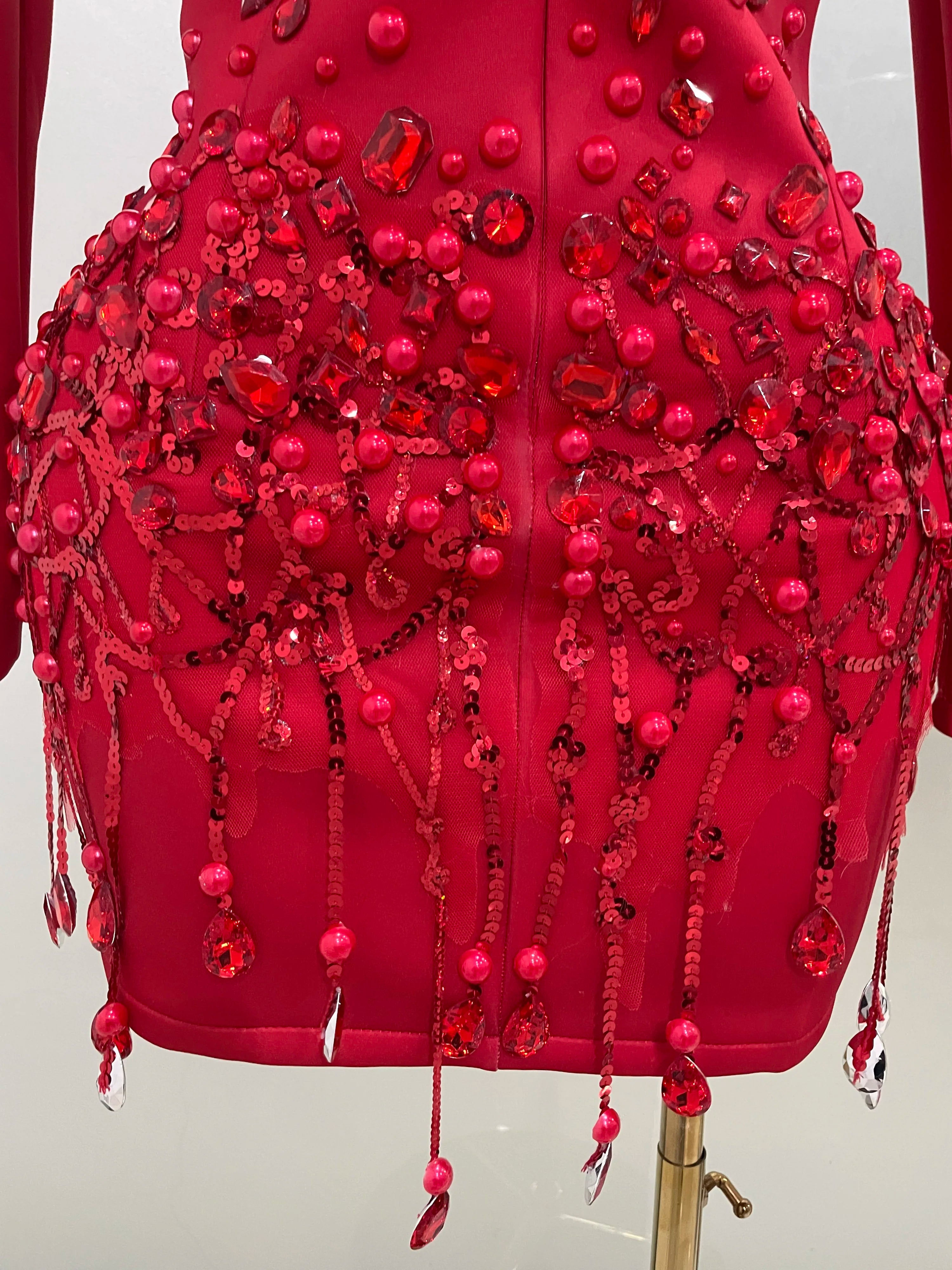 Pearls Blazer Mini Dress