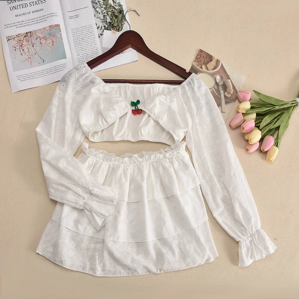 Cherry Tiered Skirt Set