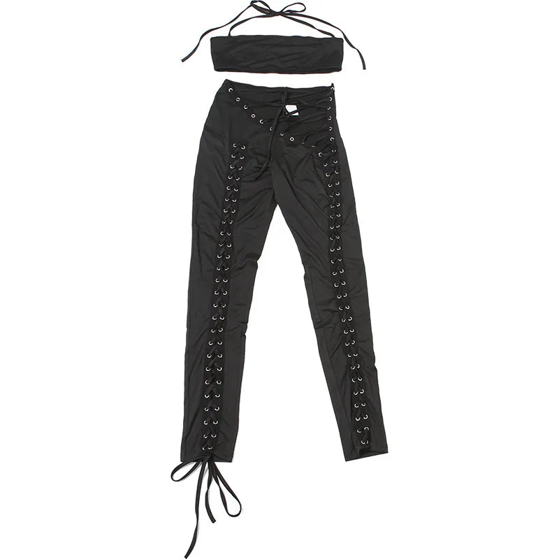 Iris Lace Up Pants Set