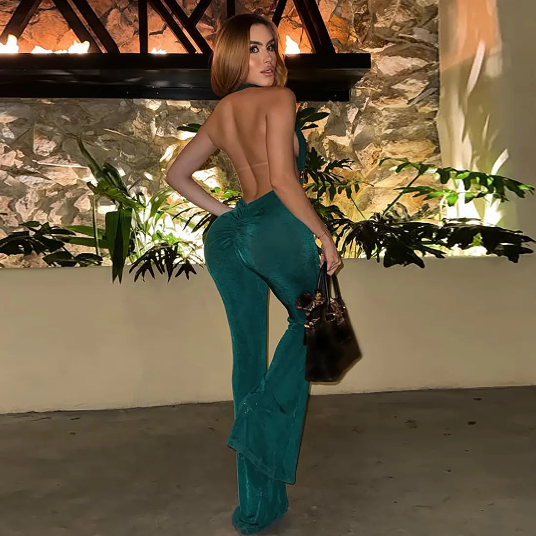 Jeweled Halter Jumpsuit