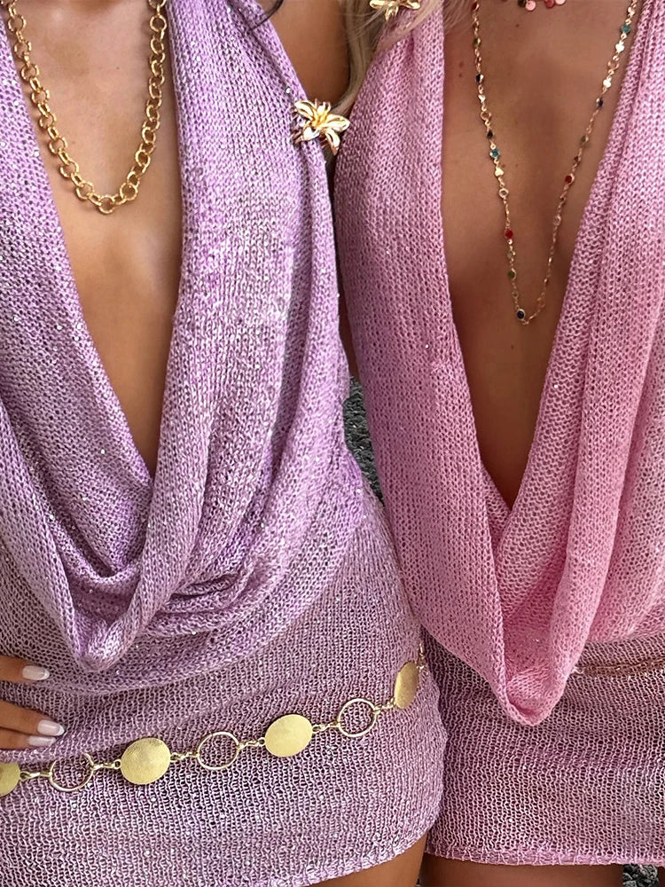 Janae Knit Sequin Mini Dress