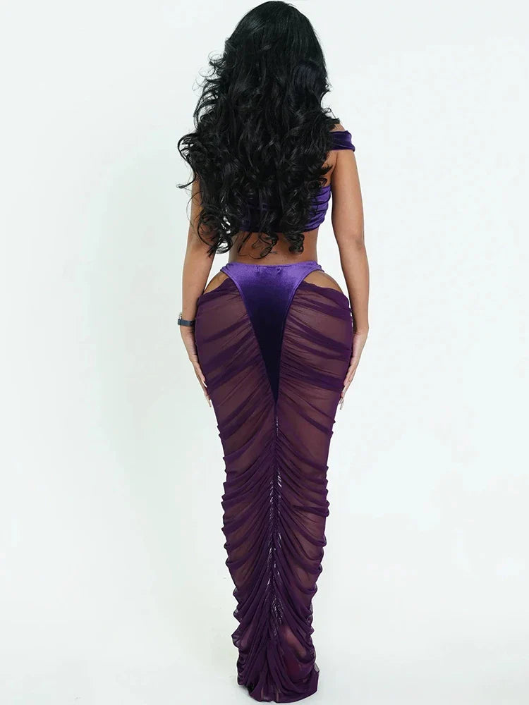 Nala Velvet Skirt Set