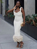 Joi Knit Tassel Maxi Dress Milk White