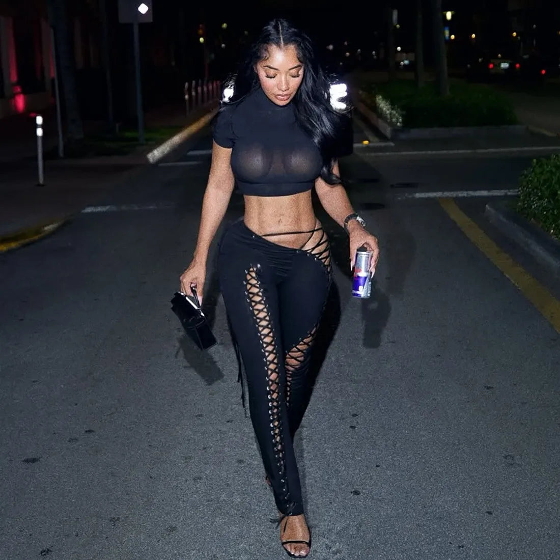 Iris Lace Up Pants Set