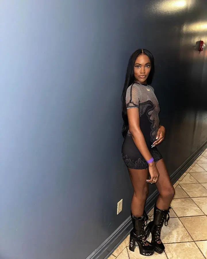 Flaming Hot Mesh Mini Dress