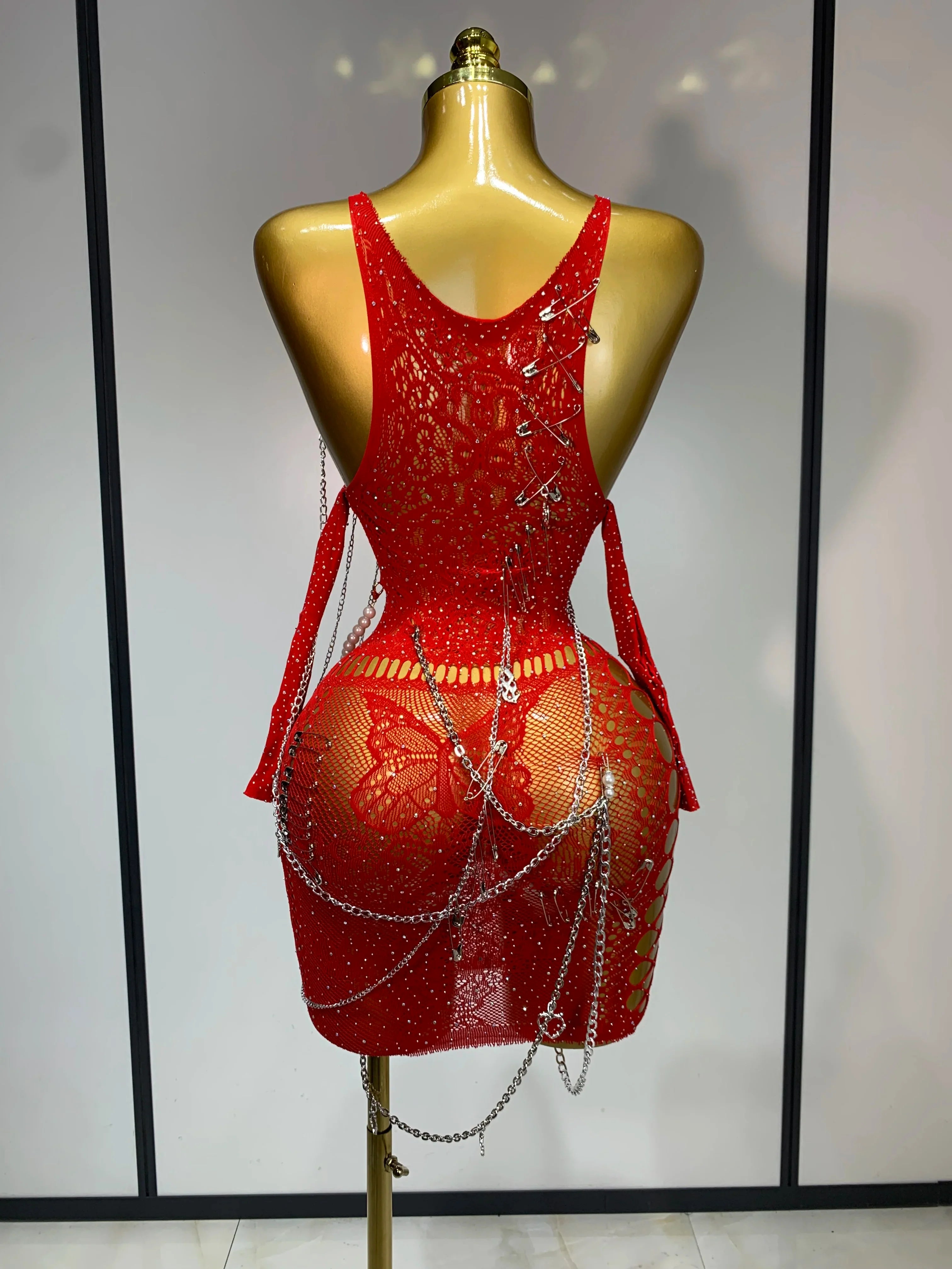 Pearl Chain Mini Dress