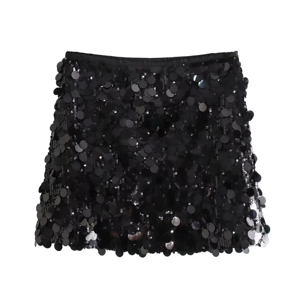 Corset Sequin Skirt Set